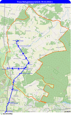 Przebieg trasy linii L[2] do 31.12.2022 r.