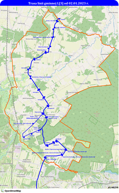 Przebieg trasy linii L[3] od 02.01.2023 r.