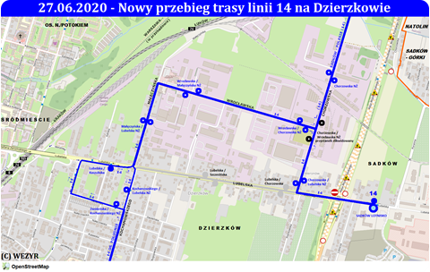 Zmiana trasy linii 14 na Dzierzkowie